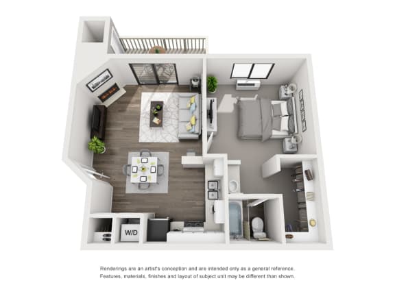 3d layout of apartment unit in morrison colorado